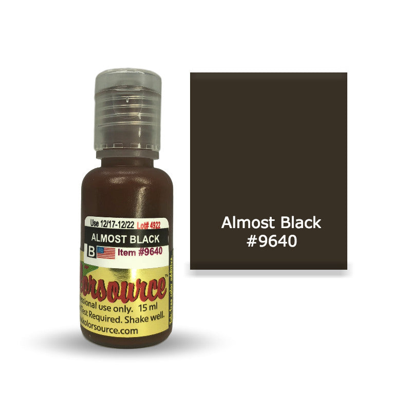 Kolorsource - Permanent Makeup Pigment (PMU) Almost Black #9640 - 15ml Kolorsource