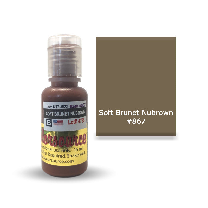 Kolorsource - Permanent Makeup Pigment (PMU) Soft Brunet Nubrown #867 - 15ml Kolorsource
